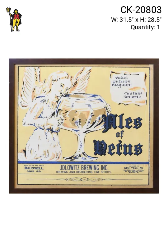 Framed Cleared Mid Century Beer Advertisement - 2