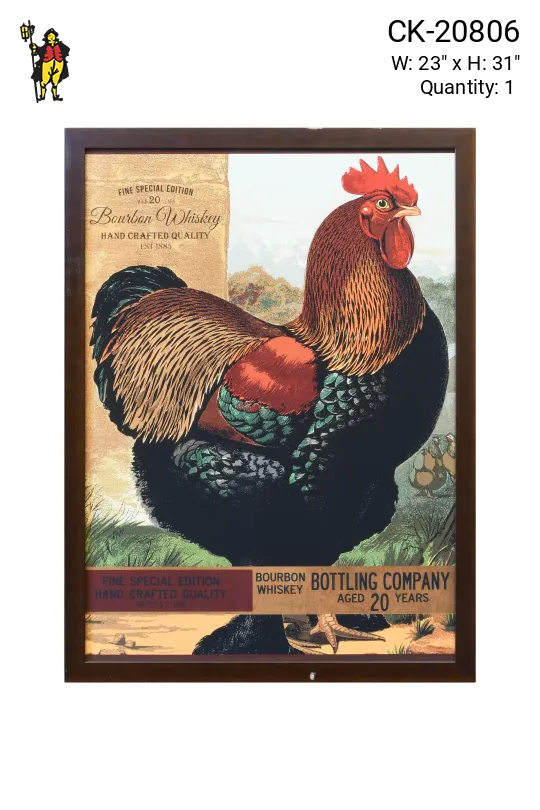 Framed Cleared Mid Century Bourbon Advertisement - 1