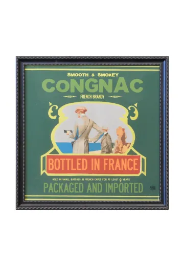 Framed Cleared Mid Century Congnac Advertisement - 2