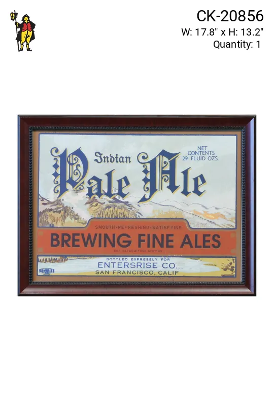 Framed Cleared Mid Century Beer Advertisement - 3