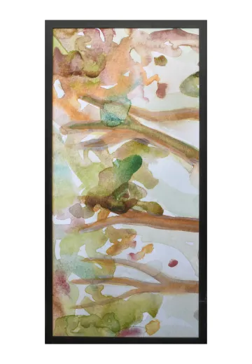 Framed Cleared Watercolor Abstract Painting