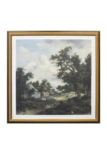 Framed Cleared Village Landscape Painting