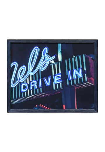 Framed Cleared Neon Drive In Sign Photograph