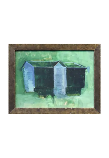 Framed Cleared Mid Century Painting of a House