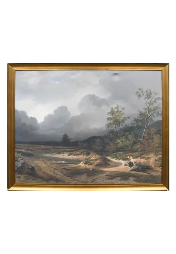 Framed Cleared Pastoral Landscape Painting