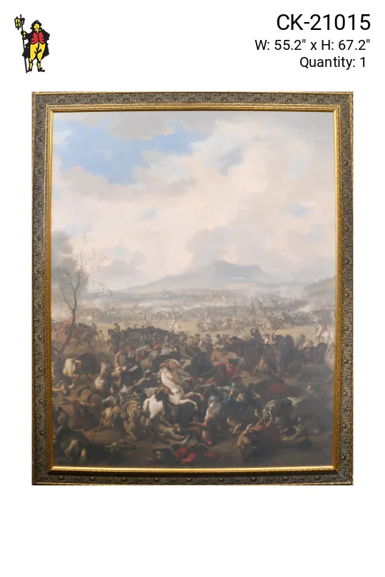Framed Cleared Chaotic Battle Scene Painting