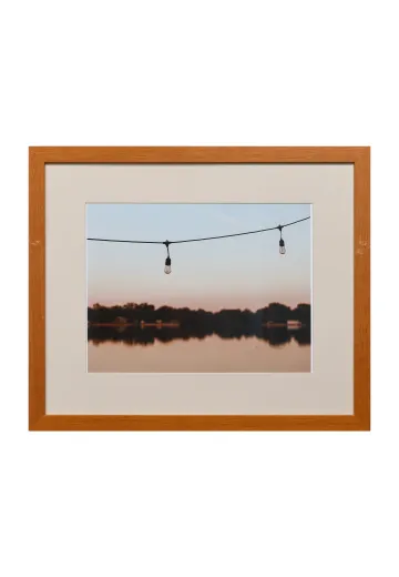 Framed Cleared "String Lights On The Lake" Photograph