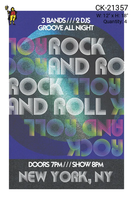 Cleared "Rock & Roll" Concert Poster - M