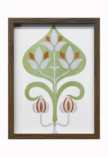 Cleared Mid Century Art Nouveau Floral Design