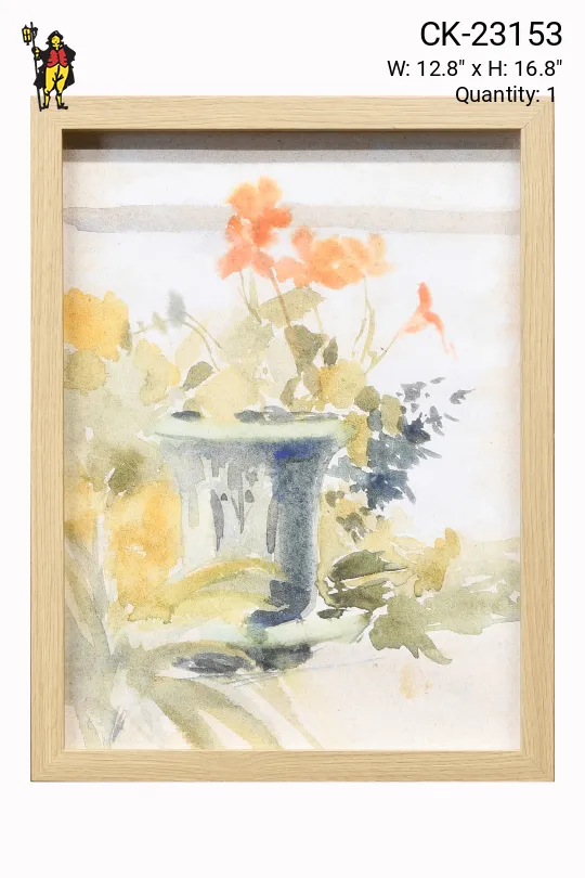Framed Floral Still Life Cleared Watercolor
