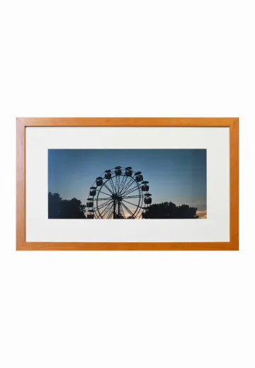 Framed Cleared Ferris Wheel Skyline Photograph