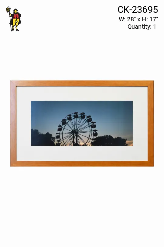 Framed Cleared Ferris Wheel Skyline Photograph