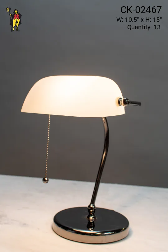 Polished Nickel Banker's Lamp