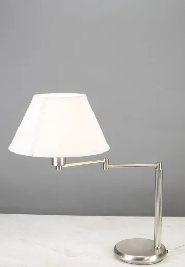 Swing Arm Nickel Table Lamp