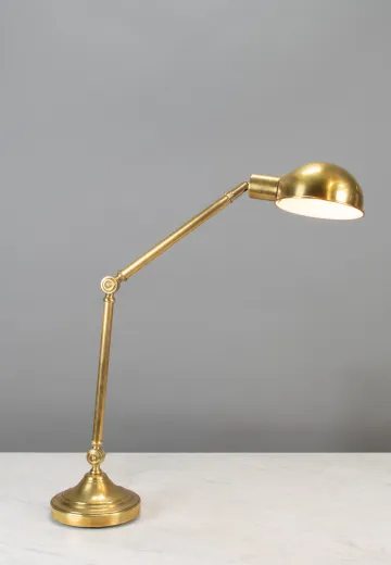 Tall Adjustable Brass Desk Lamp
