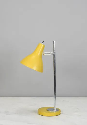 Yellow Metal Shaded Adjustable Desk Lamp
