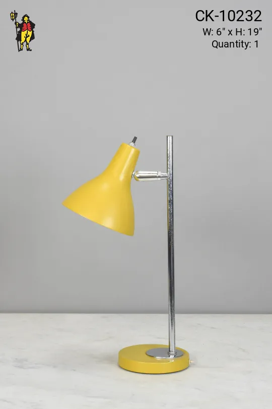 Yellow Metal Shaded Adjustable Desk Lamp