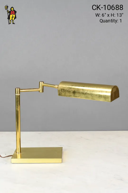 Modern Swing Arm Polished Brass Desk Lamp