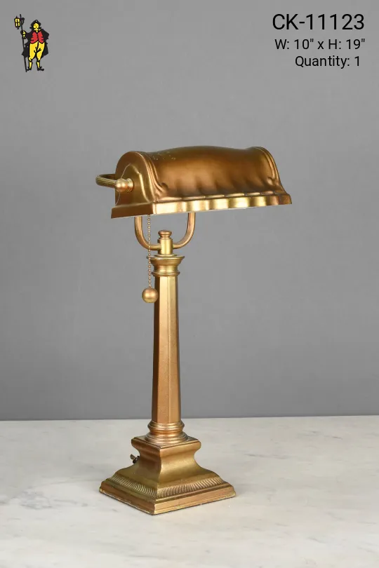 Brass Metal Shaded Desk Lamp