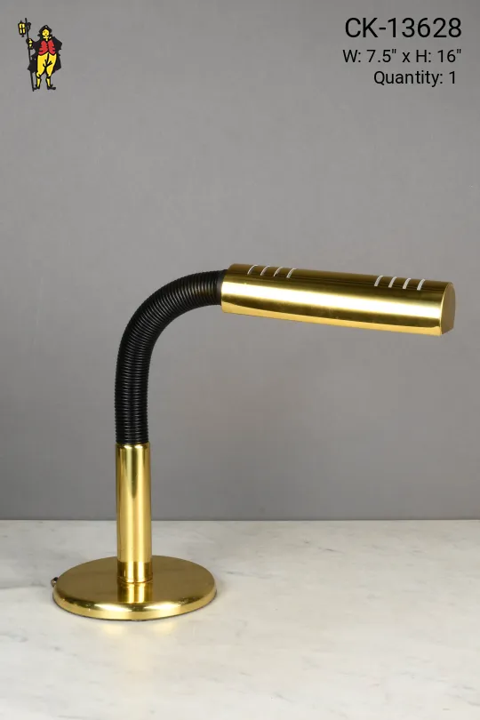 Brass & Black Gooseneck Desk Lamp