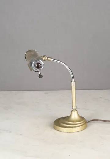 Distressed Nickel Mid Century Task Lamp