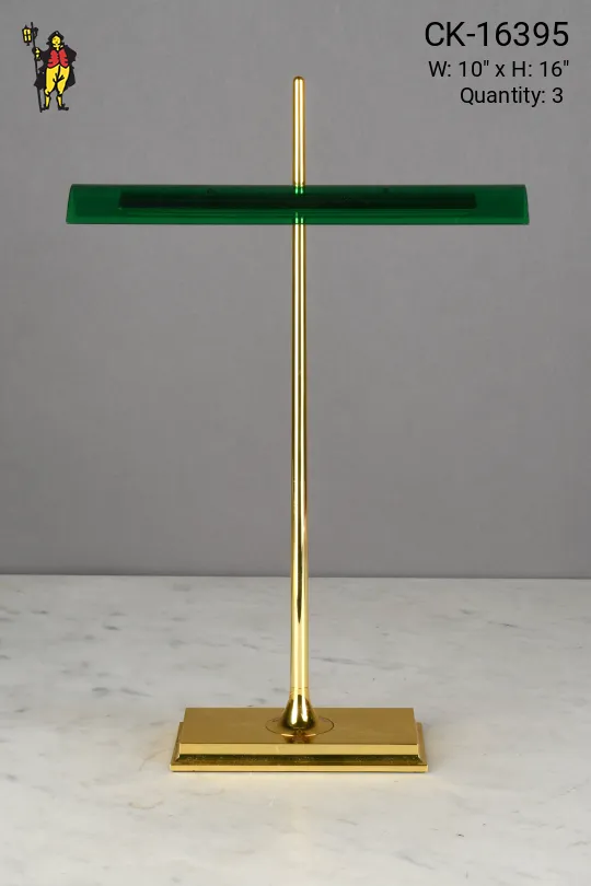 *LED* Brass & Green Shaded Desk Lamp