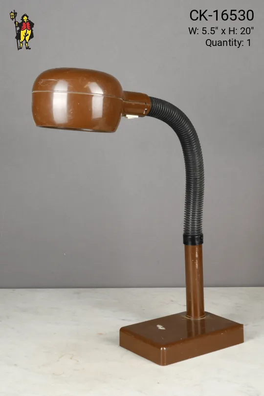 Brown Gooseneck Post Modern Desk Lamp