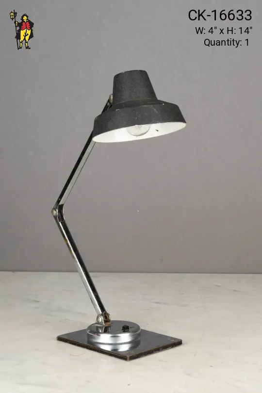 Black & Nickel Mid Century Desk Lamp