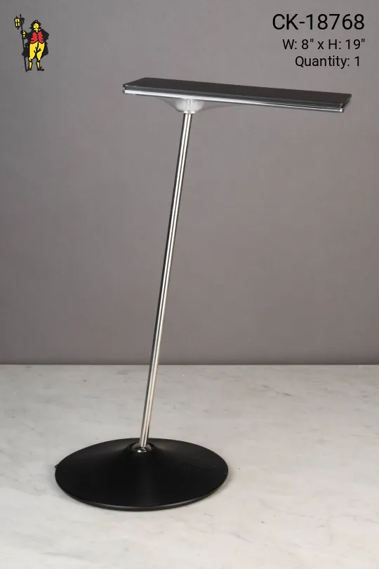 Black Contemporary Adjustable Desk Lamp (Single LED Strip Ready for Camera)