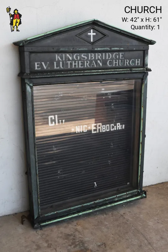 Bronze Electrified Gothic Church Sign