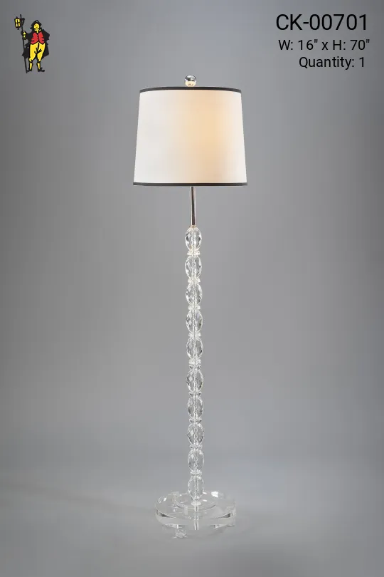 Crystal Floor Lamp w/Drum Shade