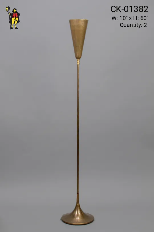 Brass Shaded Mid-Century Floor Lamp