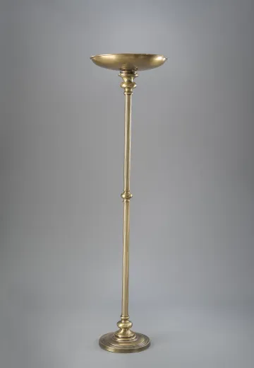 Metal Shaded Brass Torchiere