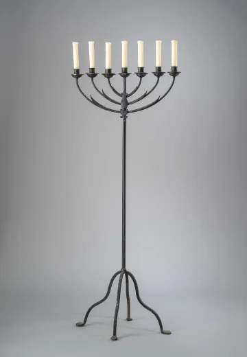 Gothic Seven Light Iron Candelabra