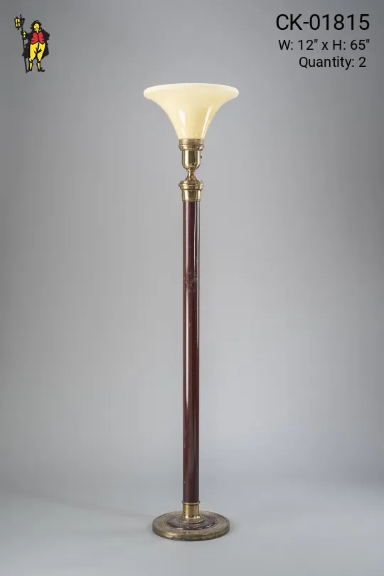 Wooden & Brass Torchère