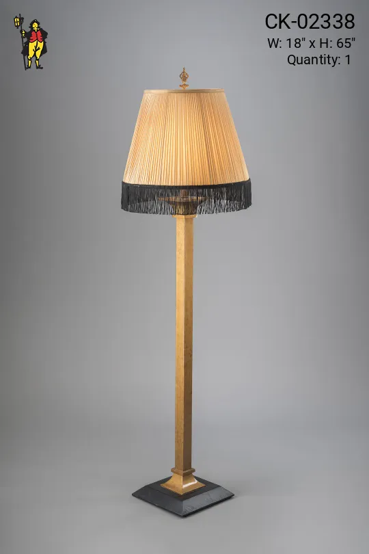 Square Floor Lamp w/Fringe Shade