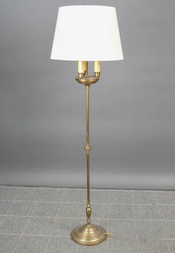 Three Candle Traditional Brass Floor Lamp