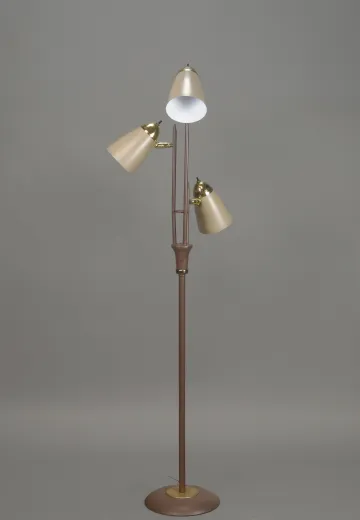 Beige Bullet Reflector Floor Lamp