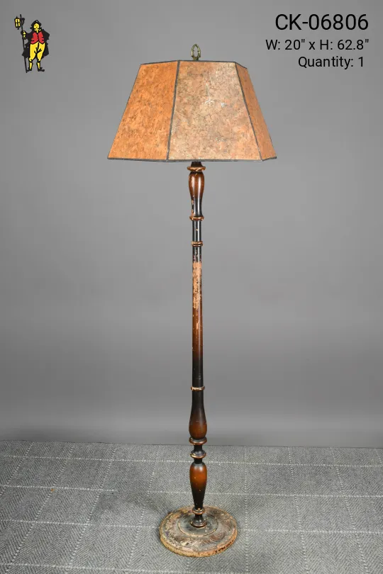 Wooden Pole Floor Lamp