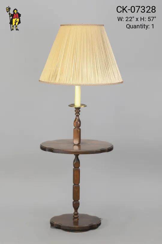 Wooden Floor Lamp w/Surrounding Wooden Table