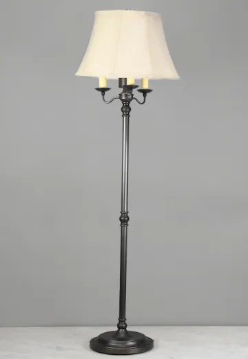 Black Pole Three Candle Floor Lamp