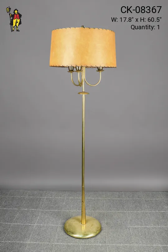 Brass Three Candle Floor Lamp