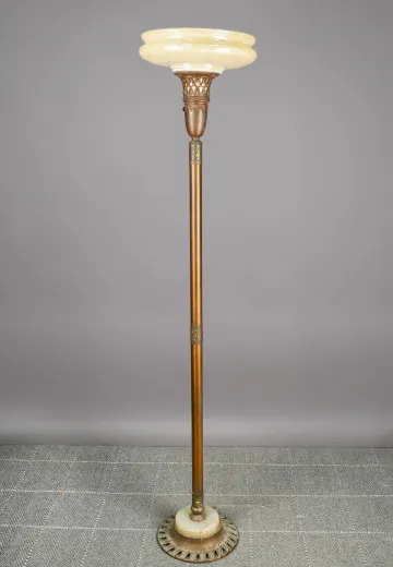 Brass Torchiere w/Marble Base