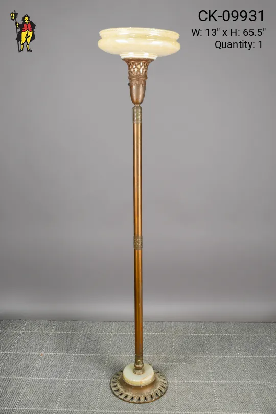 Brass Torchiere w/Marble Base