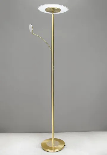 Modern Brass Two Light Floor Lamp