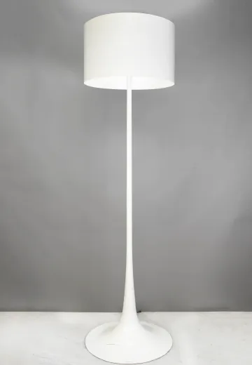 White Metal Pole Floor Lamp