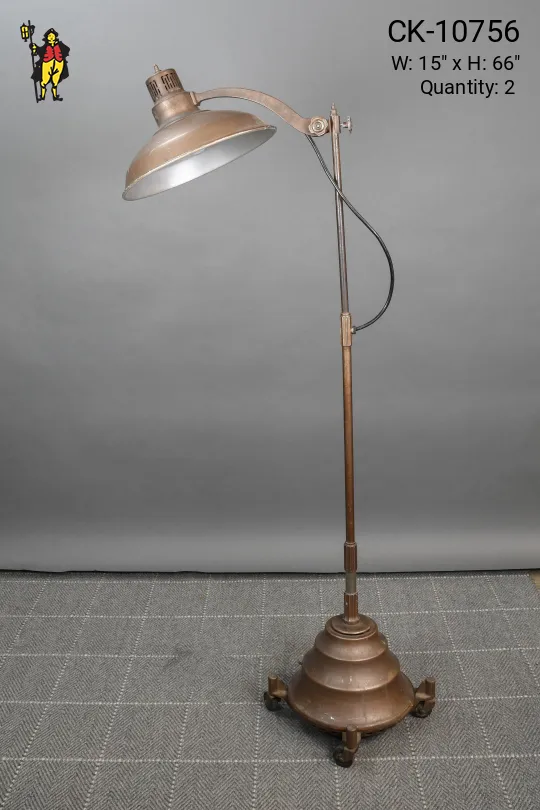 Rolling Adjustable Industrial Floor Lamp