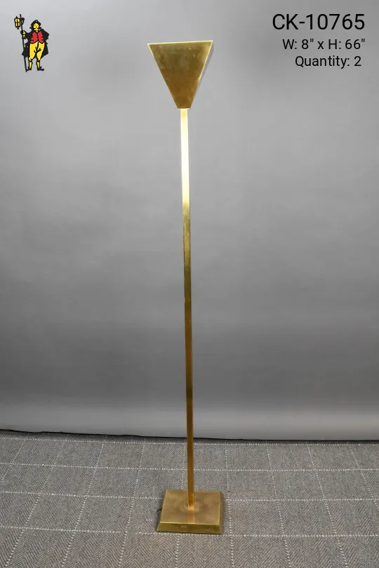 Simple Metal Shaded Modern Brass Torchiere