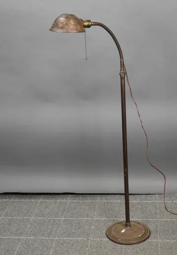 Distressed Gooseneck Reading Floor Lamp