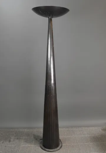 Oversize Black Metal Torchiere